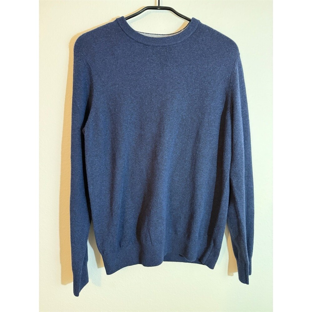 Faherty Sweater Mens Size M Blue Crewneck Pullover Knit Stretch Ribbed
